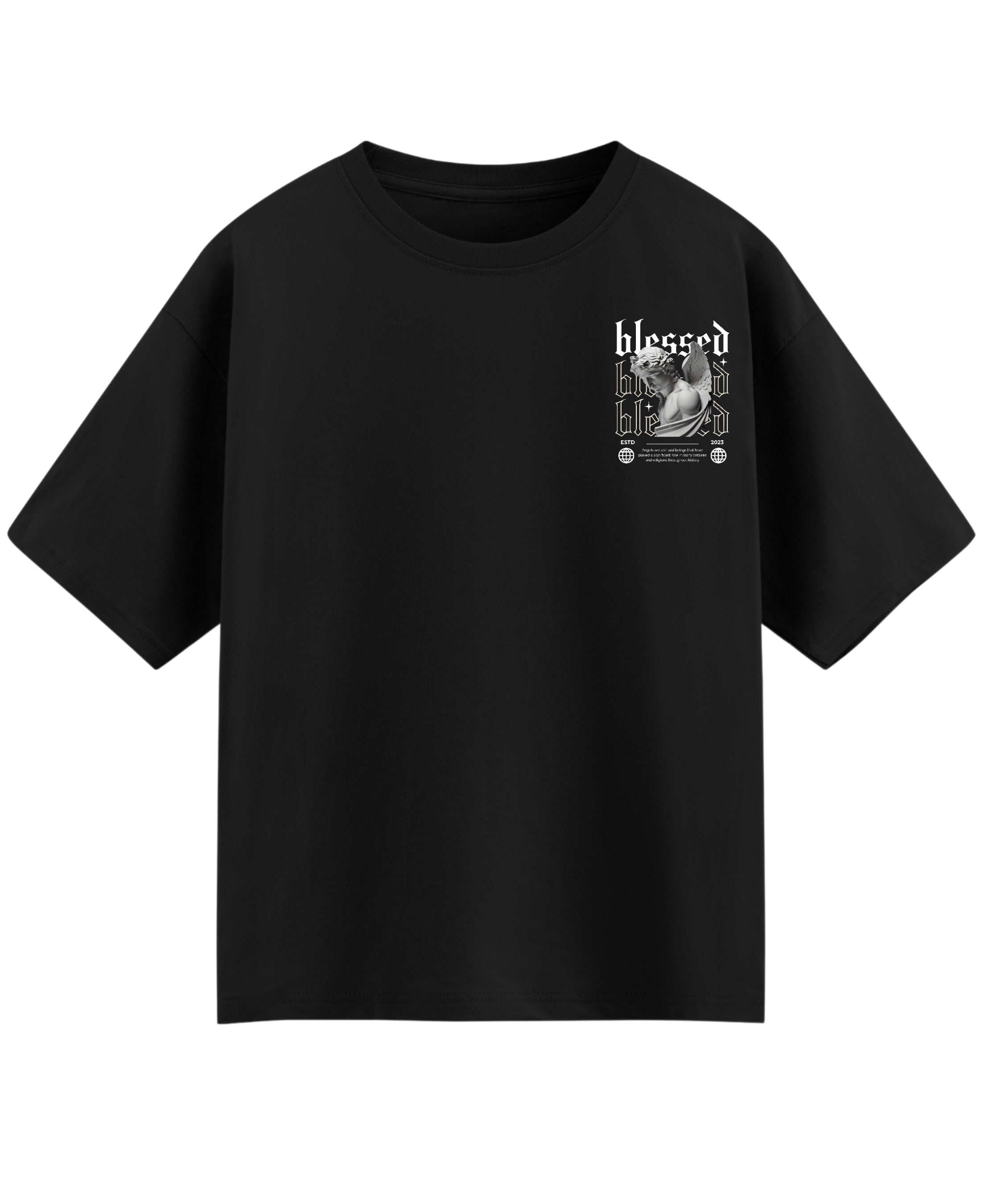 Black Oversized T-shirt Front Design